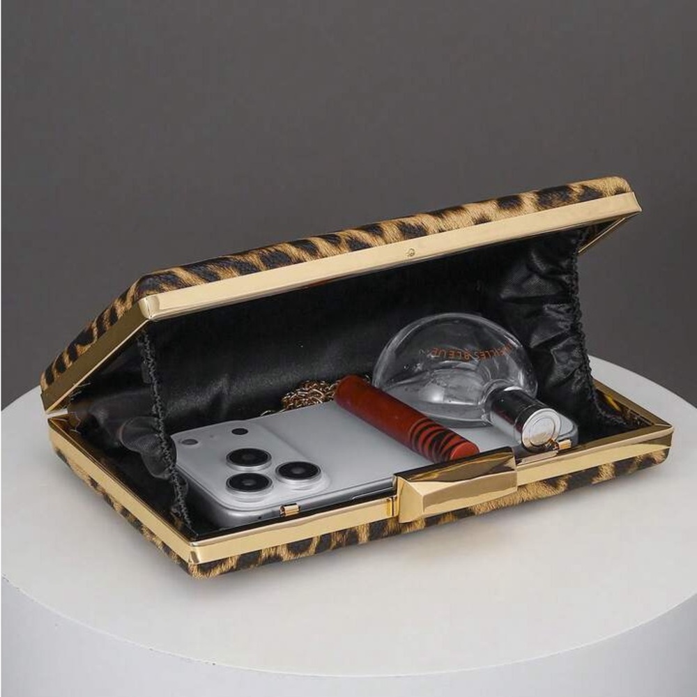 Leopard Print Clutch Bag - Picture 5 of 6